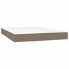vidaXL Box spring postelja z vzmetnico LED taupe 140x190 cm blago