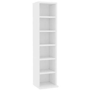 vidaXL Omarica za CD plo&scaron;če bela 21x20x88 cm konstruiran les