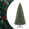 vidaXL Umetno božično drevo s tečaji in bunkicami 500 cm 900 LED