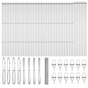 vidaXL Steber ograje. srebrna