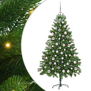 vidaXL Božično drevo med 300 LED z stojalom Zelena 180 cm PE