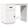 vidaXL Pisalna miza bela 95x50x75 cm trdna borovina