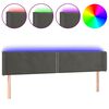 vidaXL LED posteljno vzglavje temno sivo 163x16x78/88 cm žamet