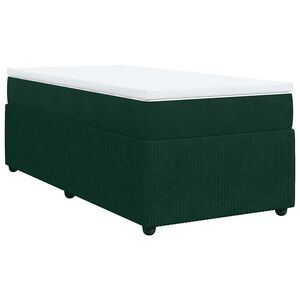 vidaXL Box spring postelja z vzmetnico temno zelena 80x200 cm žamet