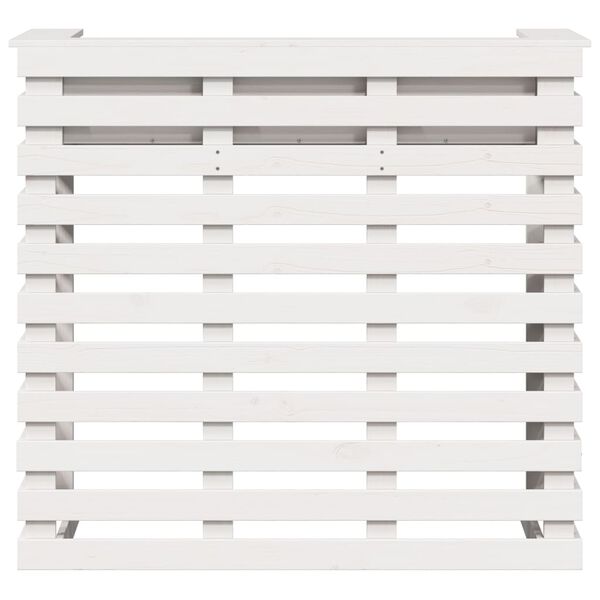 vidaXL Zunanja barska miza bela 113,5x50x103 cm trdna borovina