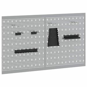 vidaXL Orodna stenska plo&scaron;ča 2 kos Siva 100 x 1 x 60 cm Jeklo