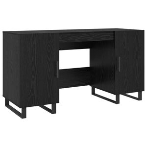 vidaXL Miza Črni hrast Inženirski les 140 x 50 x 75 cm