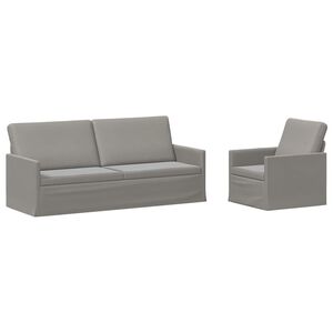 vidaXL Kavčna garnitura 2 pcs Svetlo siva Žamet