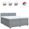 vidaXL Box spring postelja z vzmetnico svetlo siva 200x200 cm blago