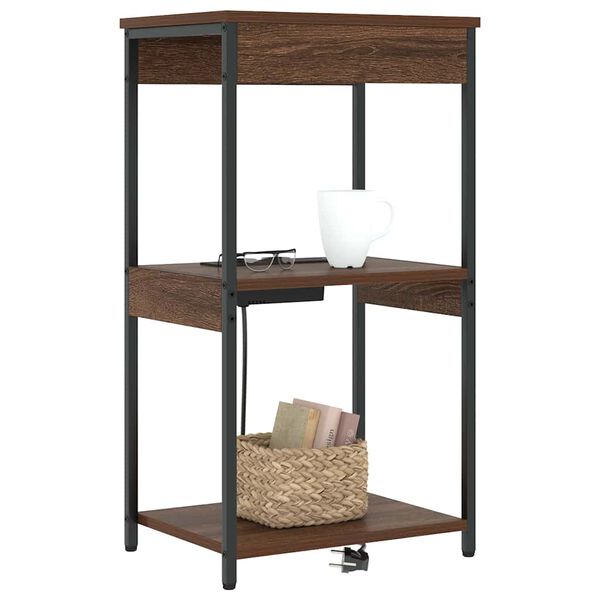 vidaXL Nočna omarica Rjav hrast 41 x 31 x 76 cm Konstruiran les