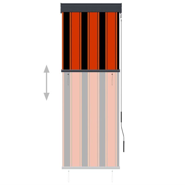 vidaXL Zunanje rolo senčilo 60x250 cm oranžno in rjavo