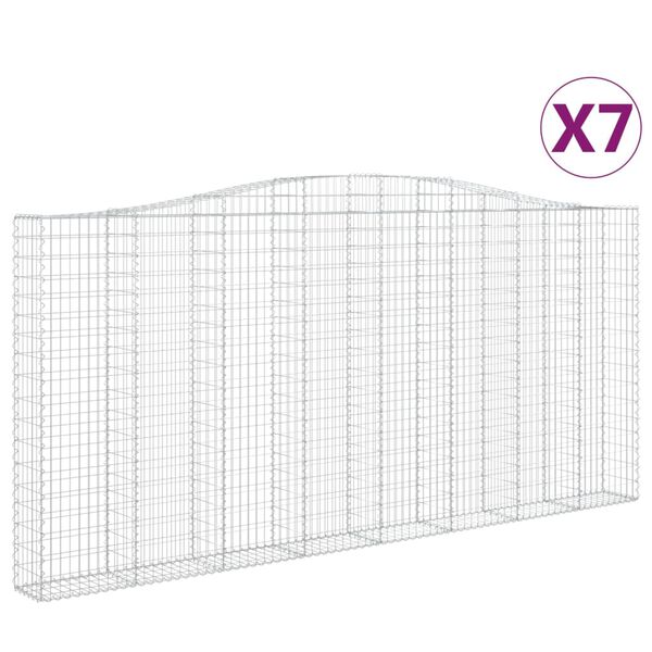 vidaXL Obokane gabion ko&scaron;are 7 kosov 400x30x180/200cm pocinkano železo