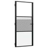 vidaXL Steklena vrata 93 x 3,5 x 201,5 cm Aluminij Črna