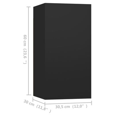 vidaXL TV omarice 4 kosi črne 30,5x30x60 cm iverna plošča