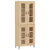 vidaXL Visoka komoda sonoma hrast 69,5x34x180 cm inženirski les