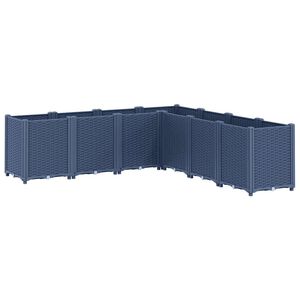 vidaXL Vrtno cvetlično korito modro sivo 160x160x53 cm PP