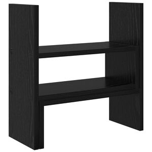 vidaXL Stojalo za monitor na mizi Črni hrast 40 x 17 x 41 cm