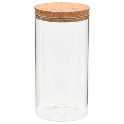 vidaXL Stekleni kozarci s pokrovi iz plute 6 kosov 1100 ml