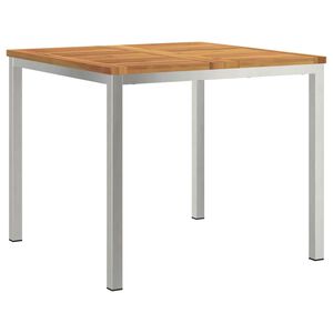 vidaXL Jedilna miza 90x90x75 cm Trdna akacijeva les in nerjavna stole