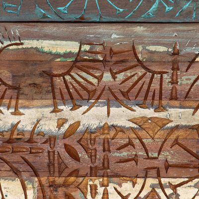 vidaXL Nočna omarica ročno izrezljana 40x30x50 cm trden predelan les