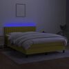 vidaXL Box spring postelja z vzmetnico LED modra 140x190 cm blago