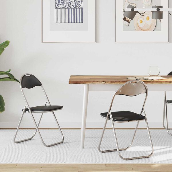 vidaXL Zložljiva stolica 2 pcs Črna in siva 48 x 43,5 x 81 cm