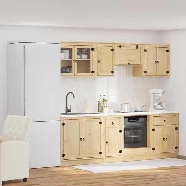 vidaXL Za omarice s predalom SKI 8 pcs Medeno Rjava Masivno borovo les