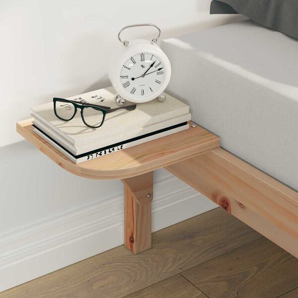 vidaXL Posteljni okvir s stranskimi omaricami Naravna 160 x 220 cm