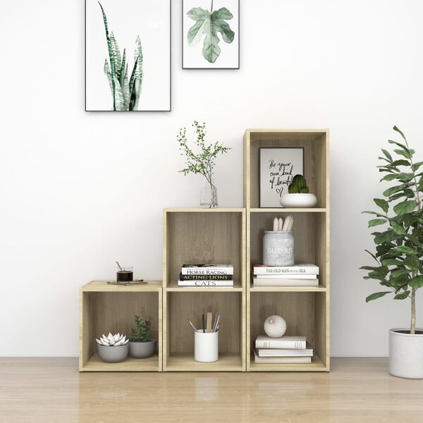 vidaXL Komplet TV omaric 3-delni sonoma hrast iverna plo&scaron;ča