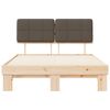 vidaXL Posteljni okvir z oblazinjenim vzglavjem Taupe 140 x 190 cm