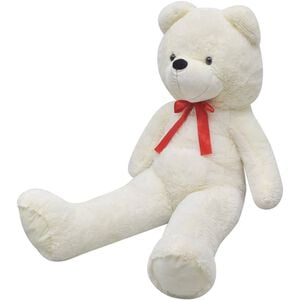vidaXL XXL pli&scaron;asti medved bele barve 85 cm