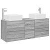 vidaXL Komplet omaric za kopalnico 3 kos Siva Sonoma 49,5 x 41 x 63 cm