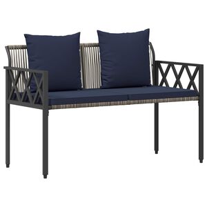 vidaXL Zunanje klopi 2 -Seater 116 x 56 x 75 cm poli ratan
