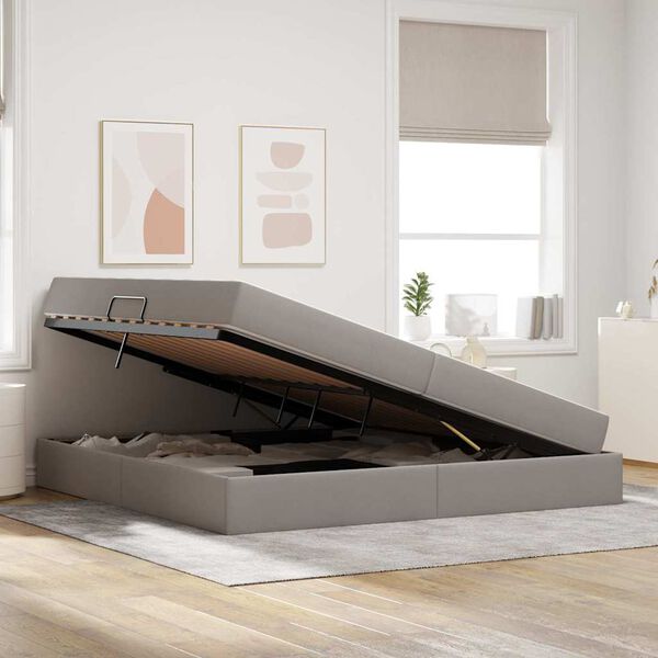 vidaXL Postelja z dodatnim prostorom za shranjevanje in vzmetnico
