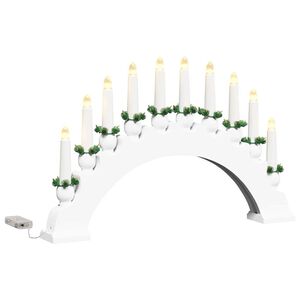 vidaXL Božični svečnik s 10 LED svečami LED Toplo bela 47 x 5 x 29 cm