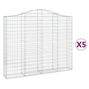 vidaXL Obokane gabion ko&scaron;are 5 kosov 200x30x160/180cm pocinkano železo