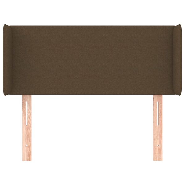 vidaXL Vzglavje z u&scaron;esi temno rjavo 83x16x78/88 cm blago