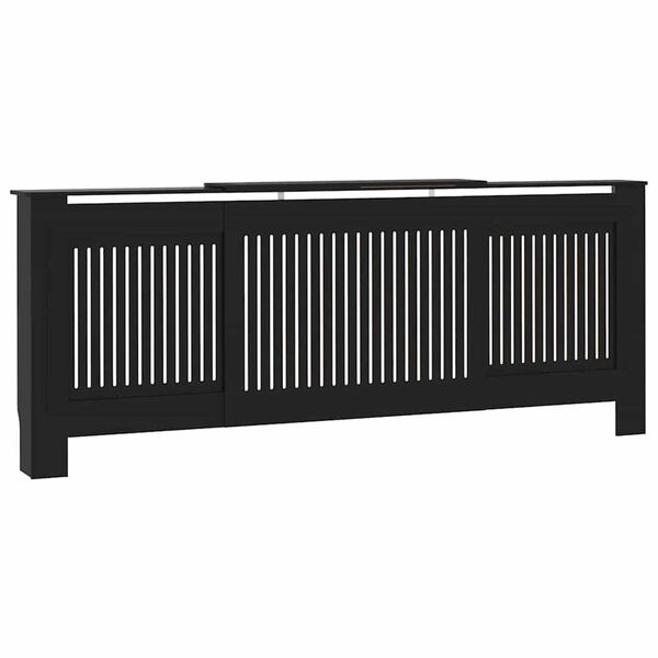 vidaXL Pokrov radiatorja 2 pcs Črna 205 x 20,5 x 81,5cm