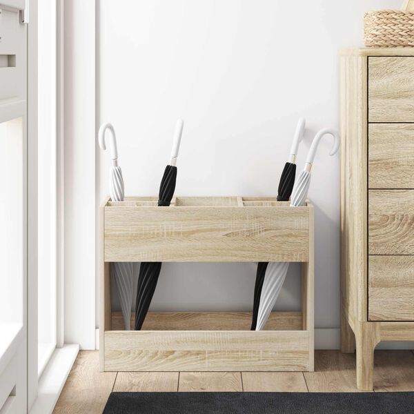 vidaXL Stojalo za dežnik Sonoma hrast 65 x 24 x 50 cm Konstruiran les