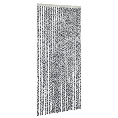 vidaXL Zavesa proti mrčesu siva in črna in bela 56x200 cm šenilja