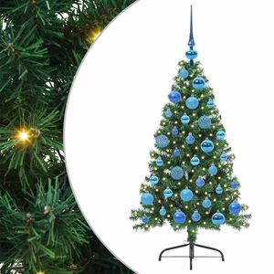 vidaXL Umjetna preddekorirana božićna jelka Zelena 120 cm PVC