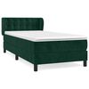 vidaXL Box spring postelja z vzmetnico temno zelena 90x200 cm žamet