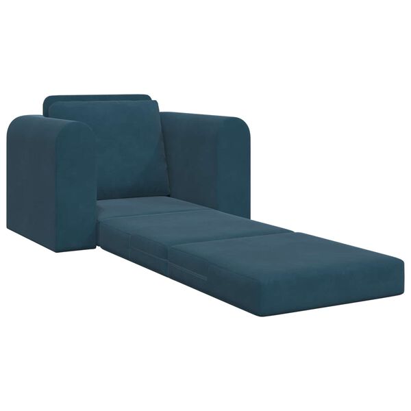 vidaXL Sofa postelja Modra 98 x 71 x 83 cm Žamet