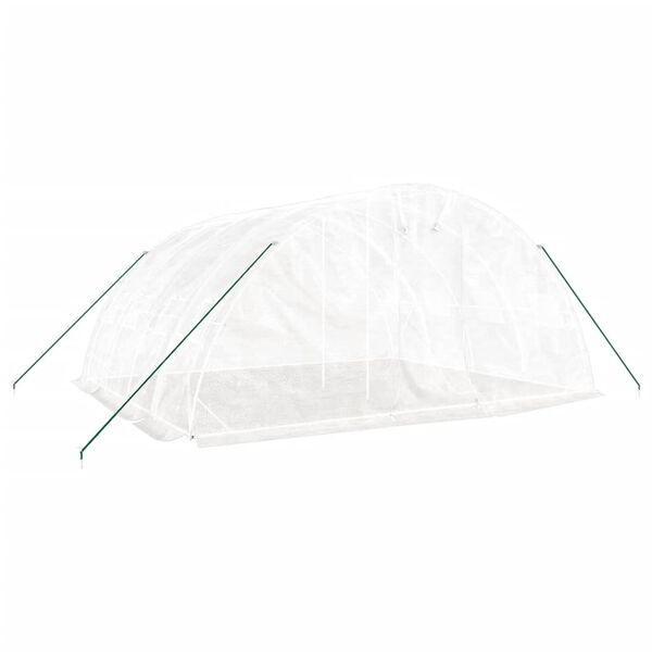 vidaXL Rastlinjak z jeklenim okvirjem bel 20 m&sup2; 5x4x2,3 m