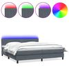 vidaXL Box spring postelja z vzmetnico LED Temno siva 200x220 cm žametna