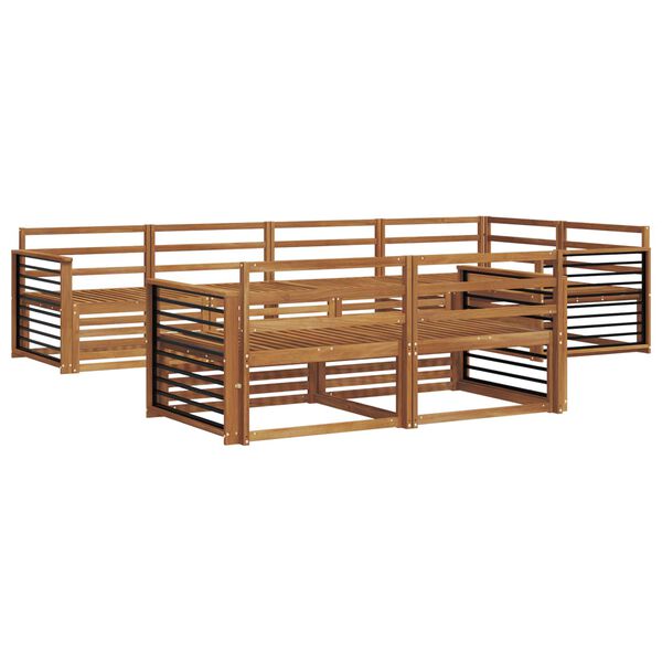 vidaXL Zunanja garnitura za sedenje 7 pcs Naravna Masiven les akacije