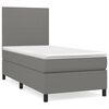 vidaXL Box spring postelja z vzmetnico temno siva 80x200 cm blago