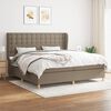 vidaXL Box spring postelja z vzmetnico taupe 200x200 cm blago