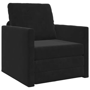 vidaXL Sofa postelja Črna 74 x 77 x 81 cm Žamet