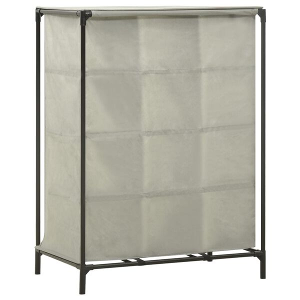 vidaXL Stojalo za čevlje 55x36x76 cm netkano blago in jeklo sivo